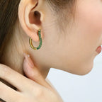Boucles d'oreilles pendantes pour femme avec zircons