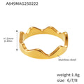 Bague ondulée pour femme en acier inoxydable
