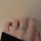 Bague filigrane pour femme avec zircons scintillants