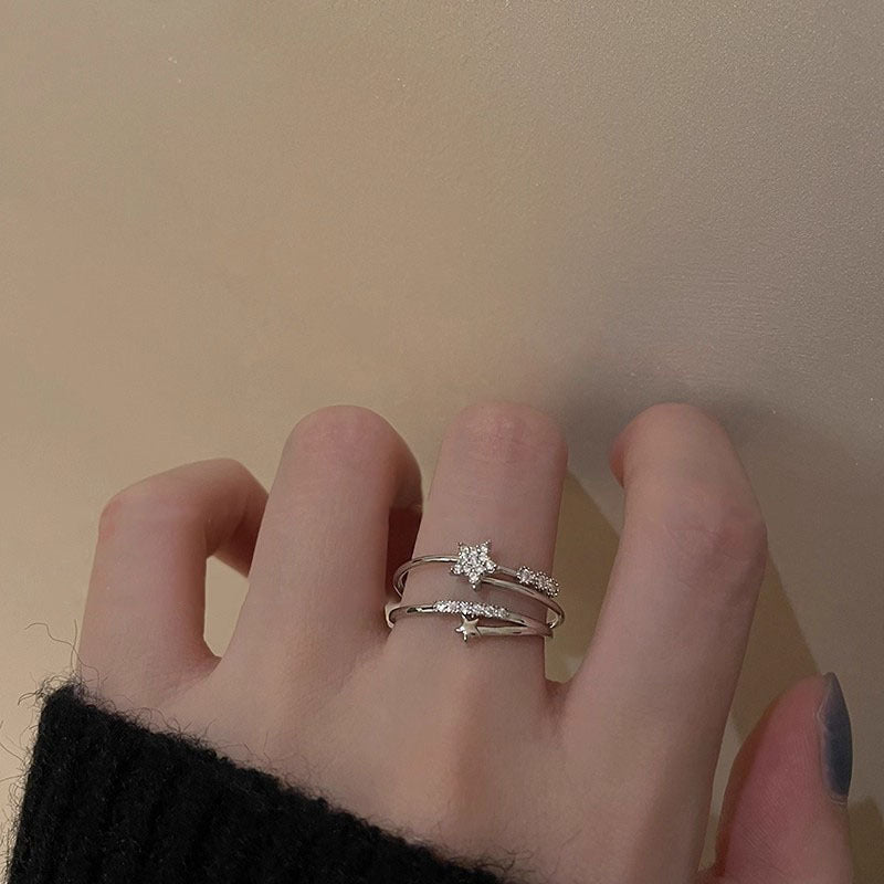 Bague filigrane pour femme avec zircons scintillants