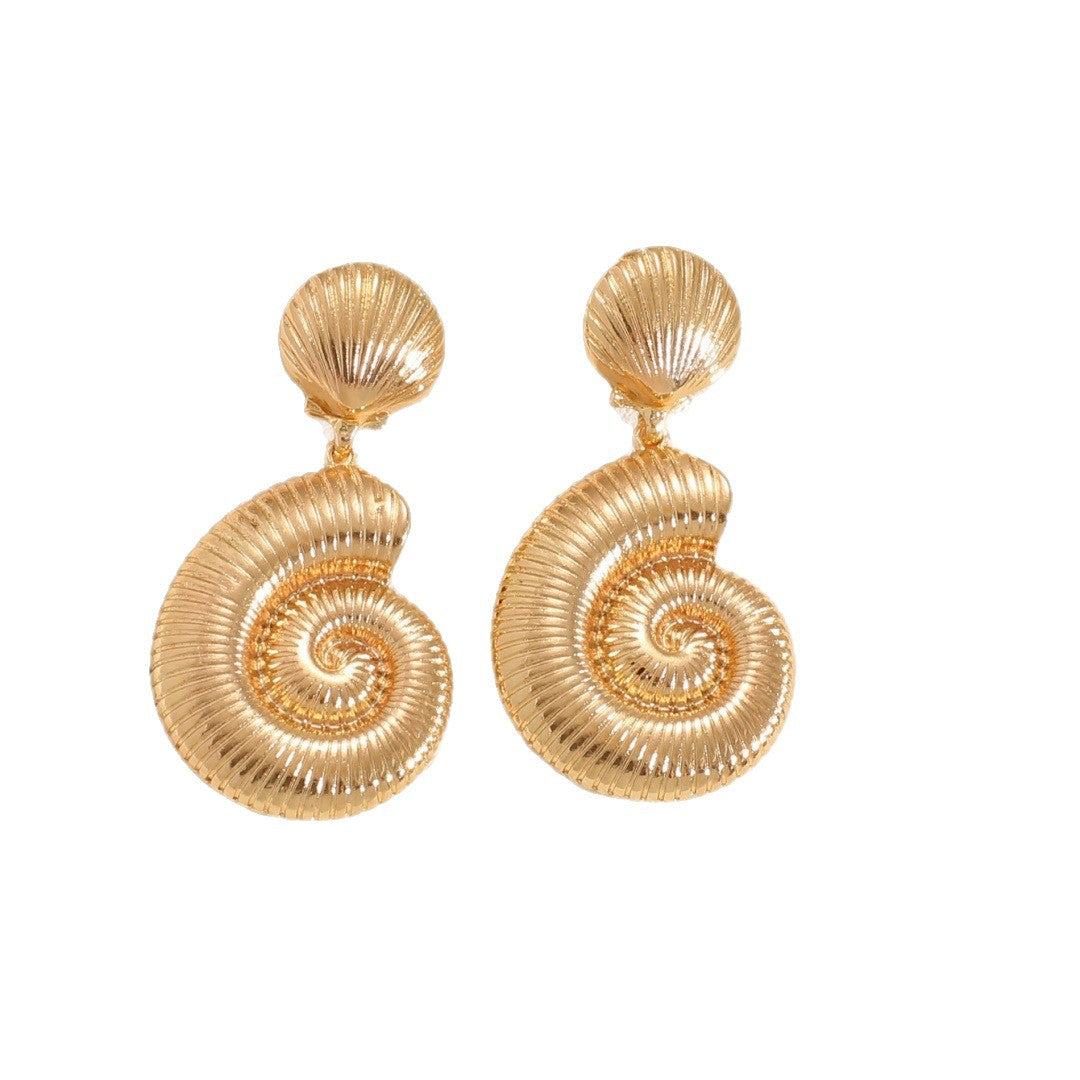 Boucles d'oreilles pour femme au design luxueux de coquillage