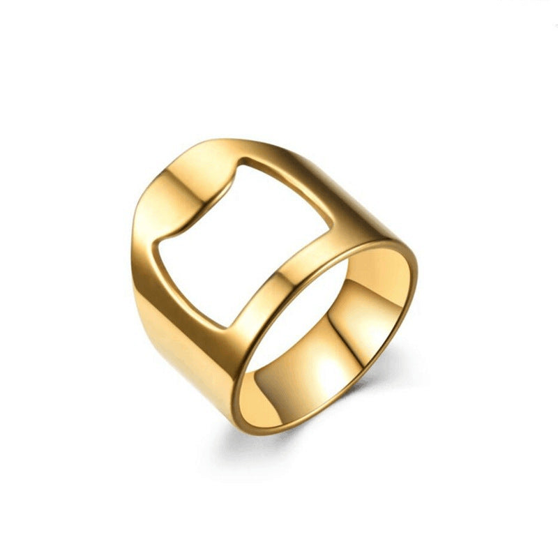 Bague pour homme au design moderne à maillons et blocs