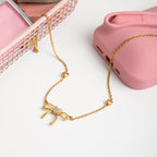 Collier pour femme avec pendentifs papillon et cœur en acier inoxydable