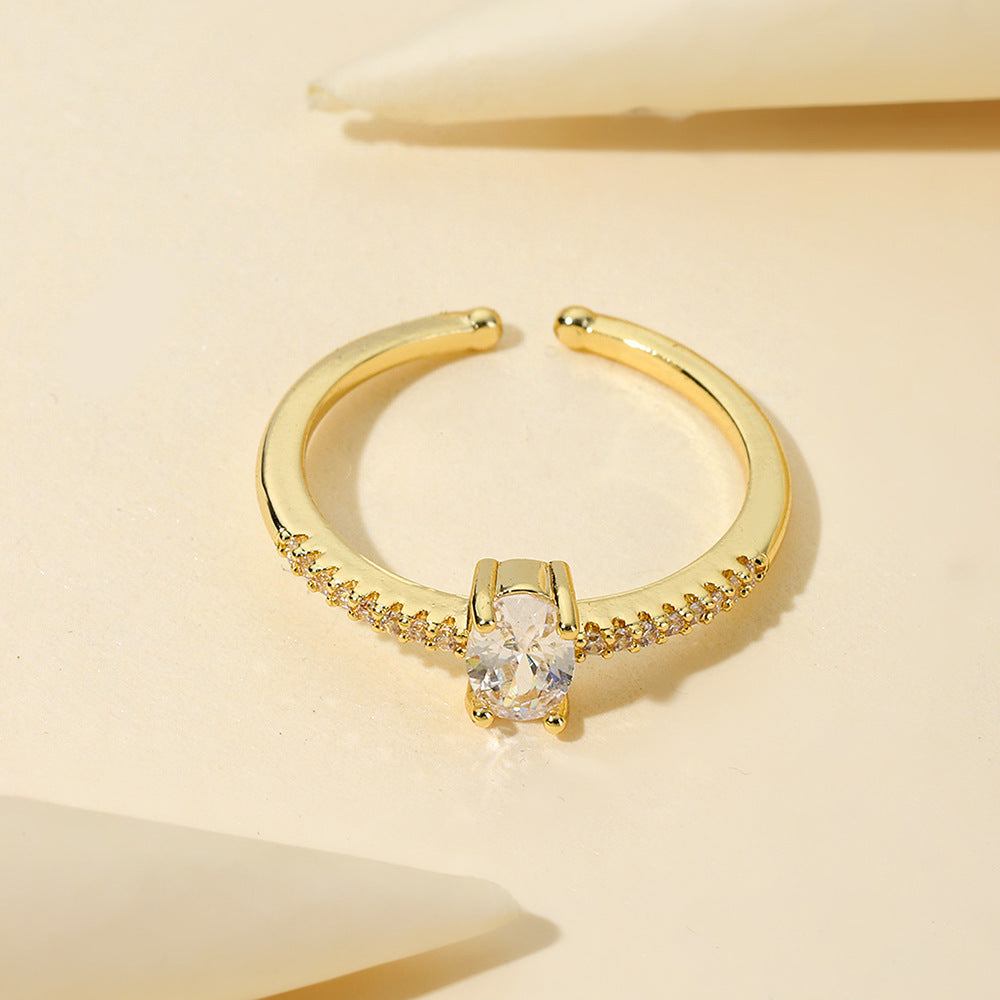 Bague ouverte élégante pour femme avec zircone