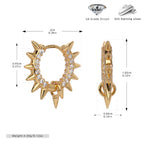 Boucles d'oreilles pendantes pointues pour femme avec zircons