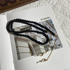 Chaîne de bijoux tendance en perles d'onyx
