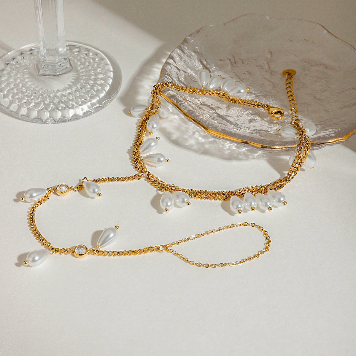 Bracelet étincelant pour femme avec perles
