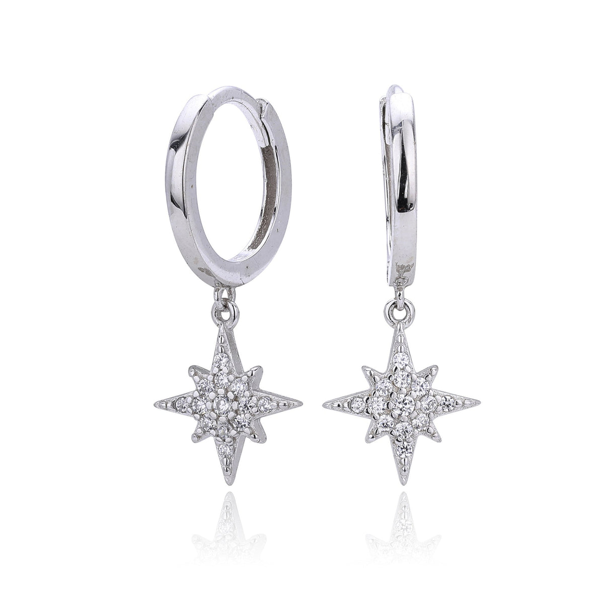 Boucles d'oreilles pour femme avec pendentif étoile étincelant