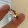 Bague pour femme avec motifs smiley colorés