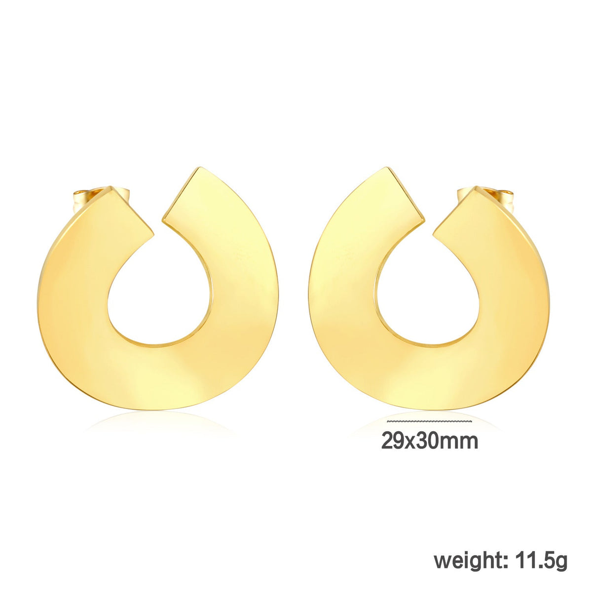 Boucles d'oreilles pour femme au design incurvé moderne