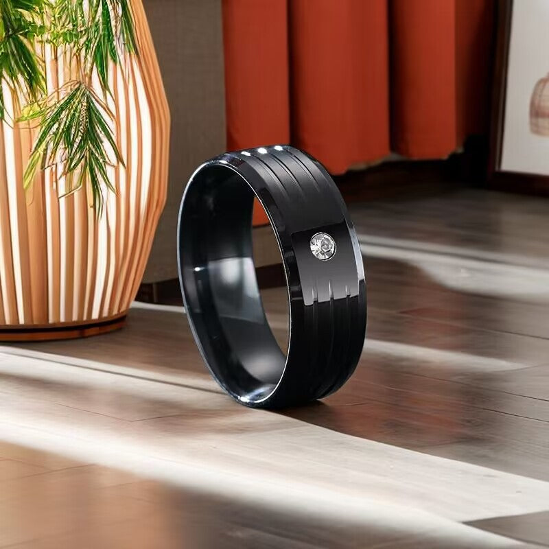 Bague pour homme au design élégant avec pierre étincelante