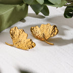 Boucles d'oreilles pendantes pour femme en forme de feuille