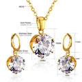 Parure de bijoux pour femme avec pendentif zircone et boucles d'oreilles