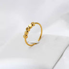 Bague minimaliste à perles pour femme
