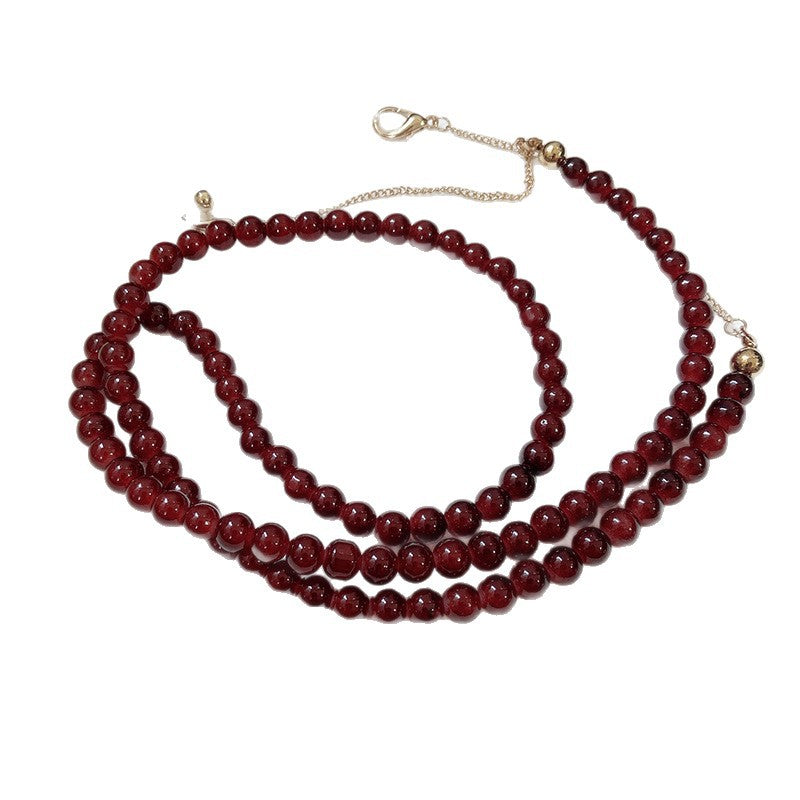 Chaîne de bijoux tendance en perles d'onyx