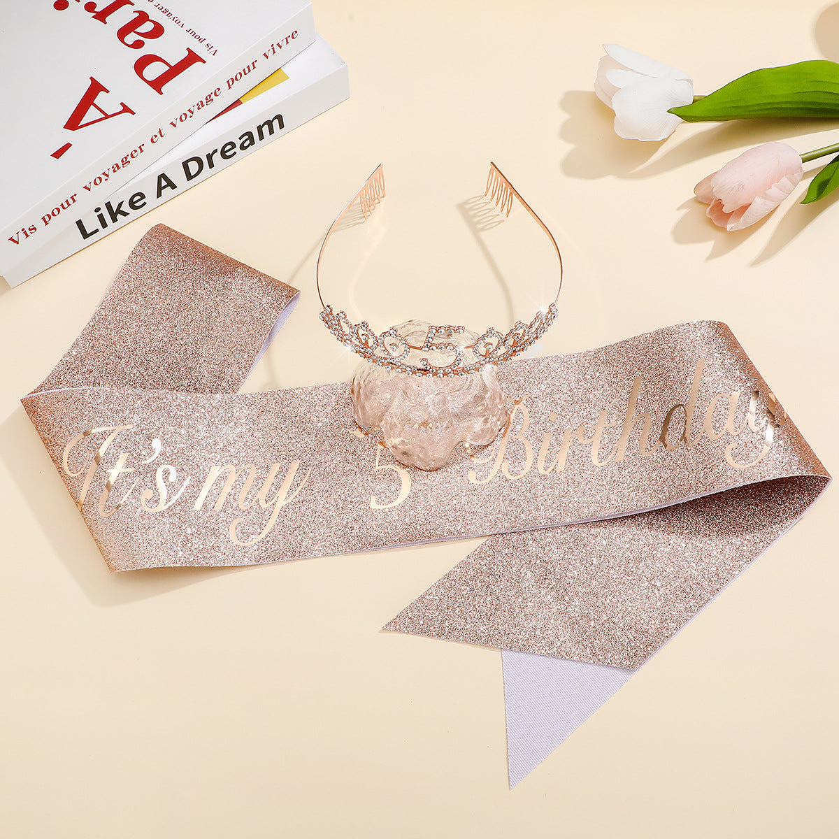 Couronne de princesse en cristal pour femme avec inscription 30 & Fabulous
