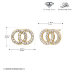 Boucles d'oreilles doubles anneaux en argent sterling 925