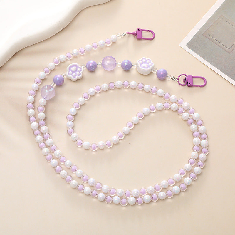 Collier élégant perles et chaîne