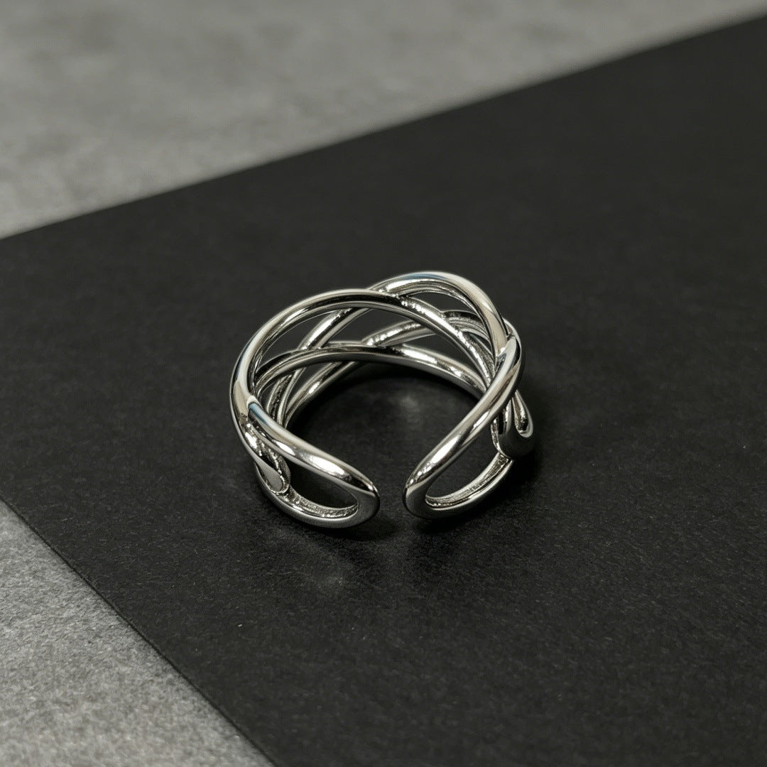 Bague moderne pour femme design ondulé