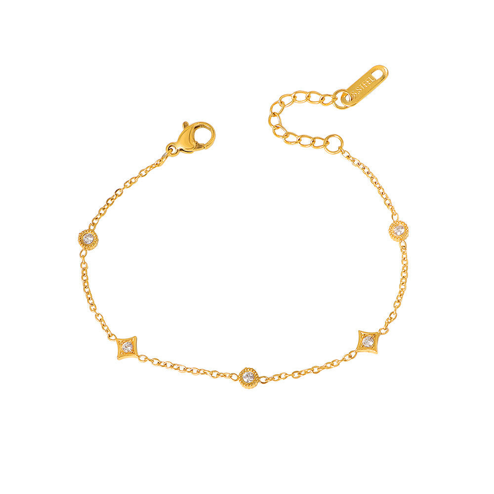 Bracelet à chaîne avec accents de pierres précieuses pour femme