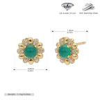 Boucles d'oreilles pour femme motif floral en argent sterling 925