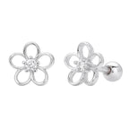 Clous d'oreilles floraux en argent sterling 925