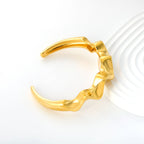 Bracelet jonc ondulé pour femme en acier inoxydable