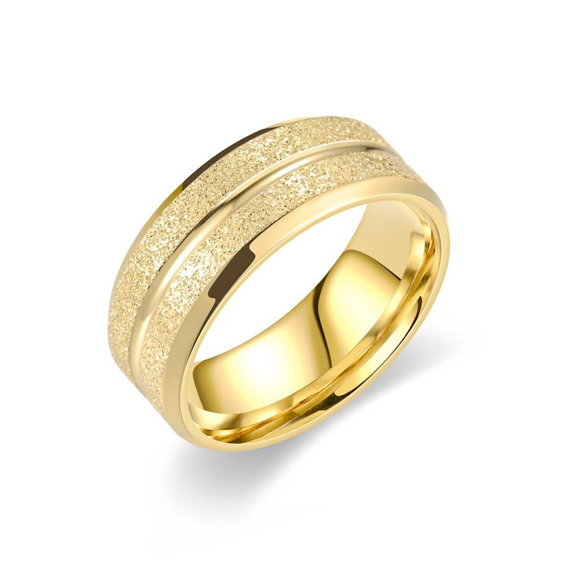 Bague pour homme à surface texturée et lignes élégantes
