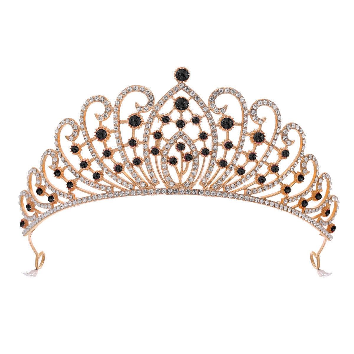 Diadème élégant en strass pour femme avec détails floraux