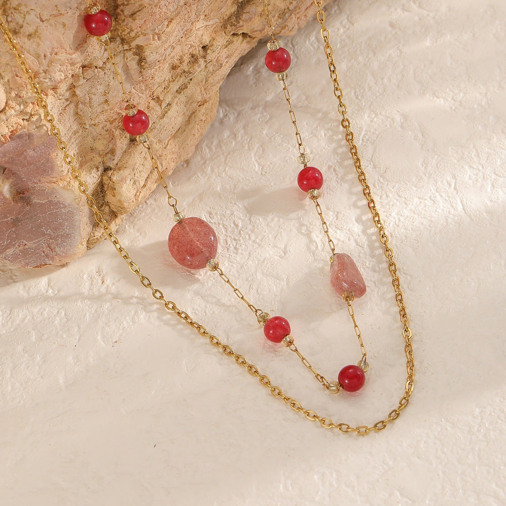 Collier pour femme avec pierres décoratives