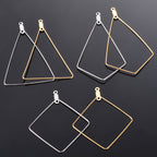 Boucles d'oreilles géométriques pour femme en métal léger