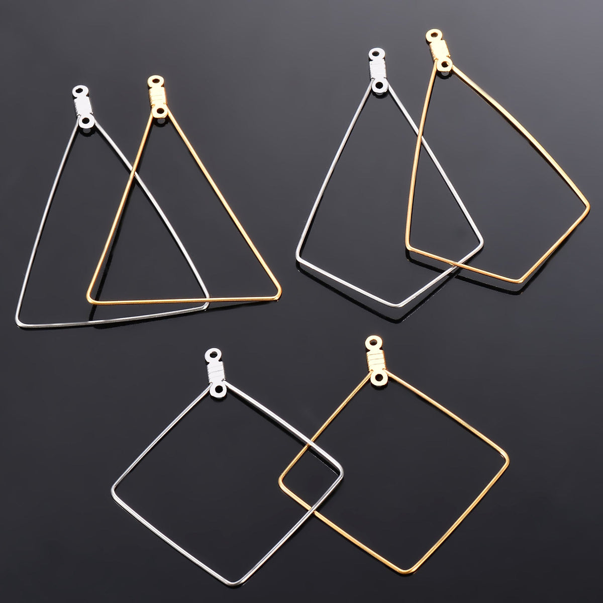 Boucles d'oreilles géométriques pour femme en métal léger