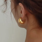 Boucles d'oreilles puces en acier inoxydable brillant