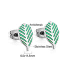 Damen Ohrringe mit Blattdesign aus Edelstahl und Goldplattierung