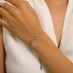 Bracelet de cheville double rangée éclatant