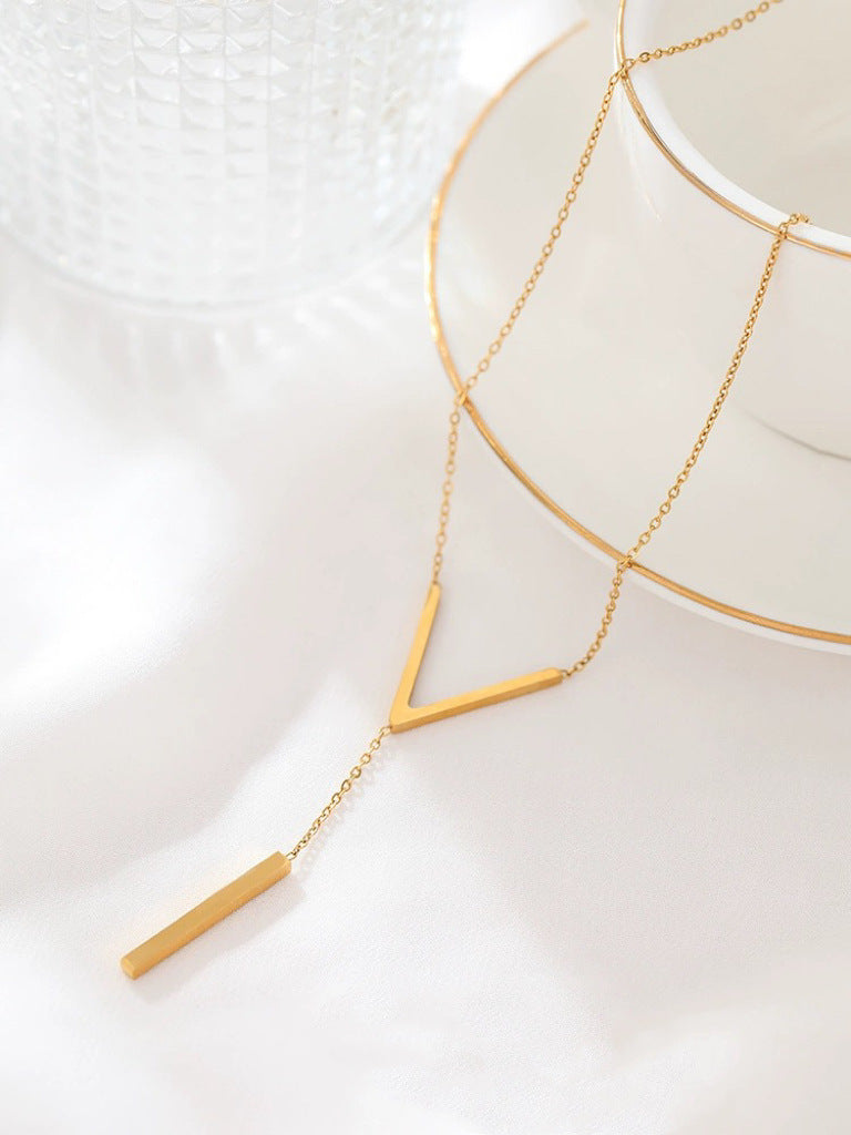 Collier à pendentif en Y minimaliste pour femme