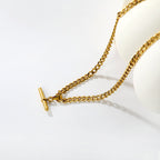 Collier à maillons élégant pour femme avec fermoir toggle réglable