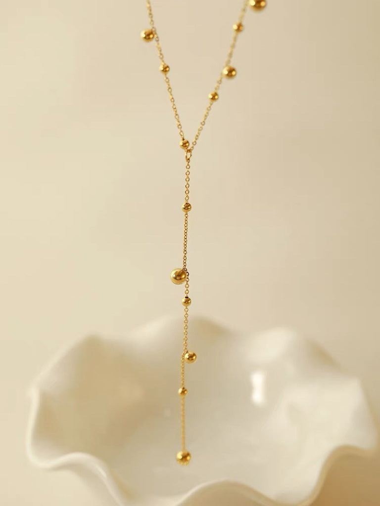 Collier élégant en Y avec perles