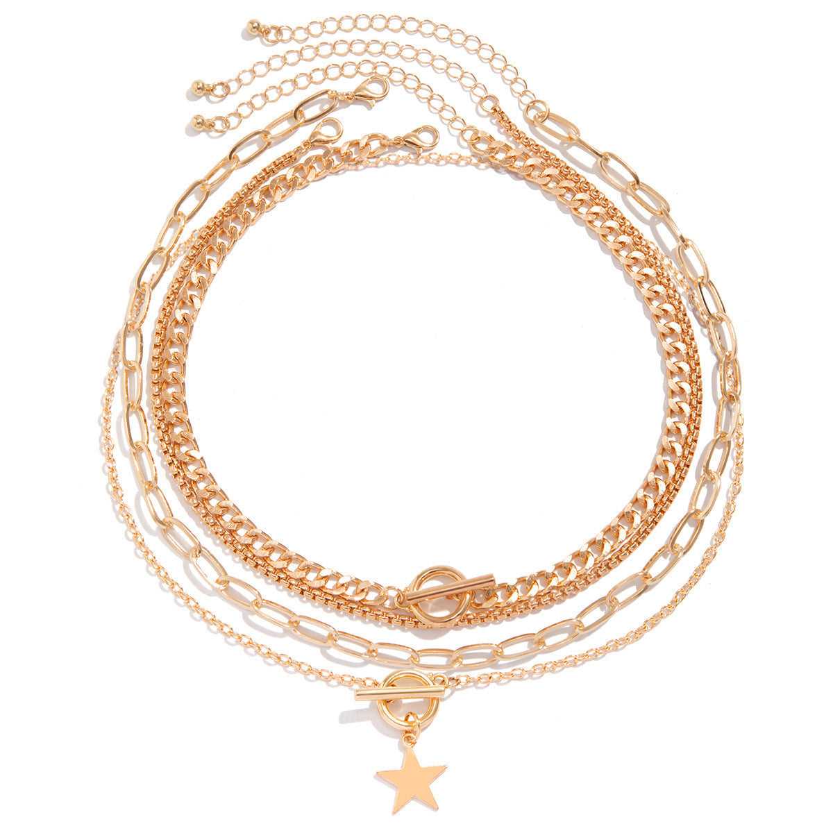 Collier multi-rangs pour femme avec pendentif étoile