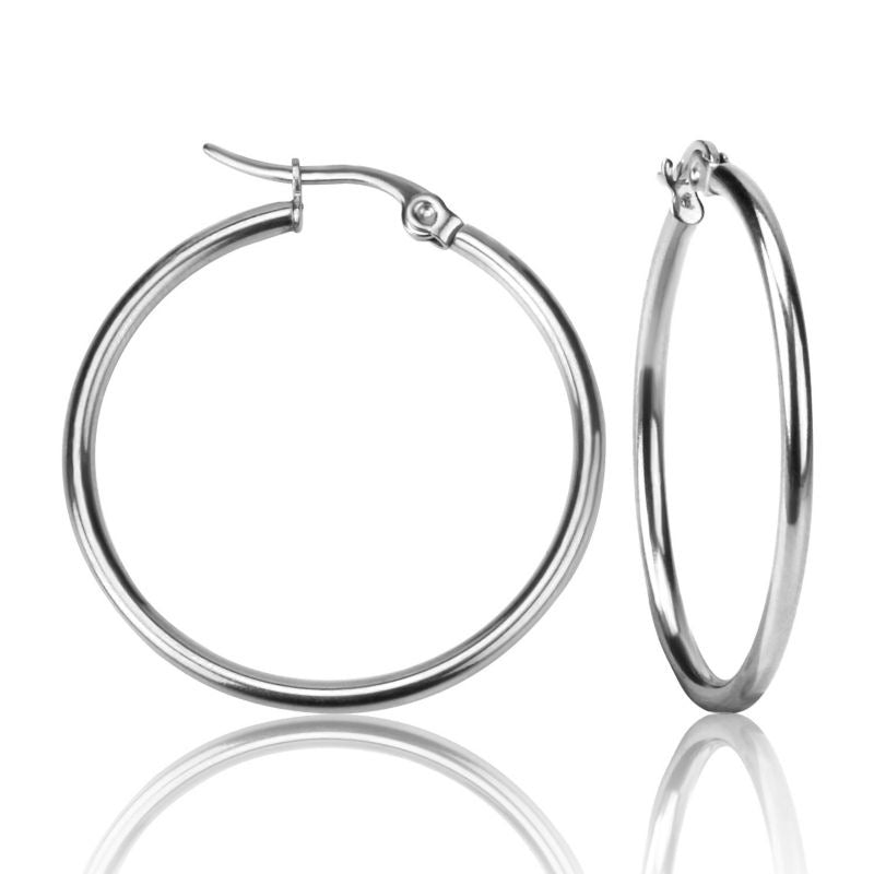 Boucles d'oreilles puces en acier inoxydable