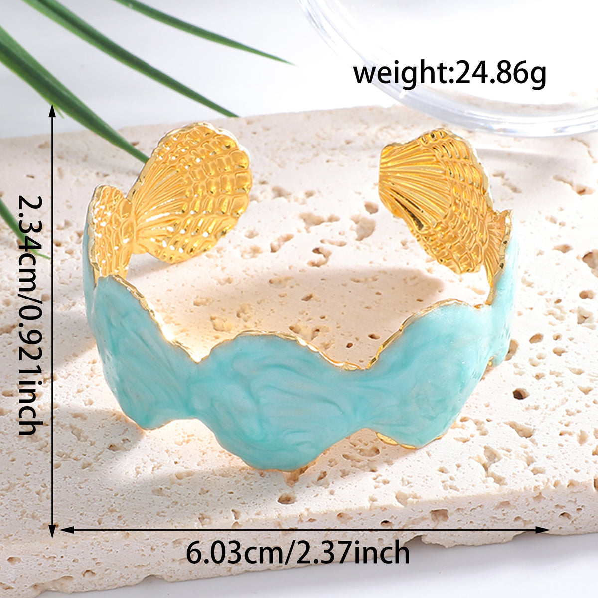 Bracelet pour femme élégant en métal et résine époxy