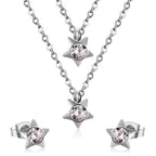 Parure de bijoux pour femme avec pendentifs étoile scintillants