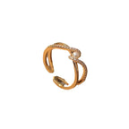 Bague spirale élégante avec perle et zircone