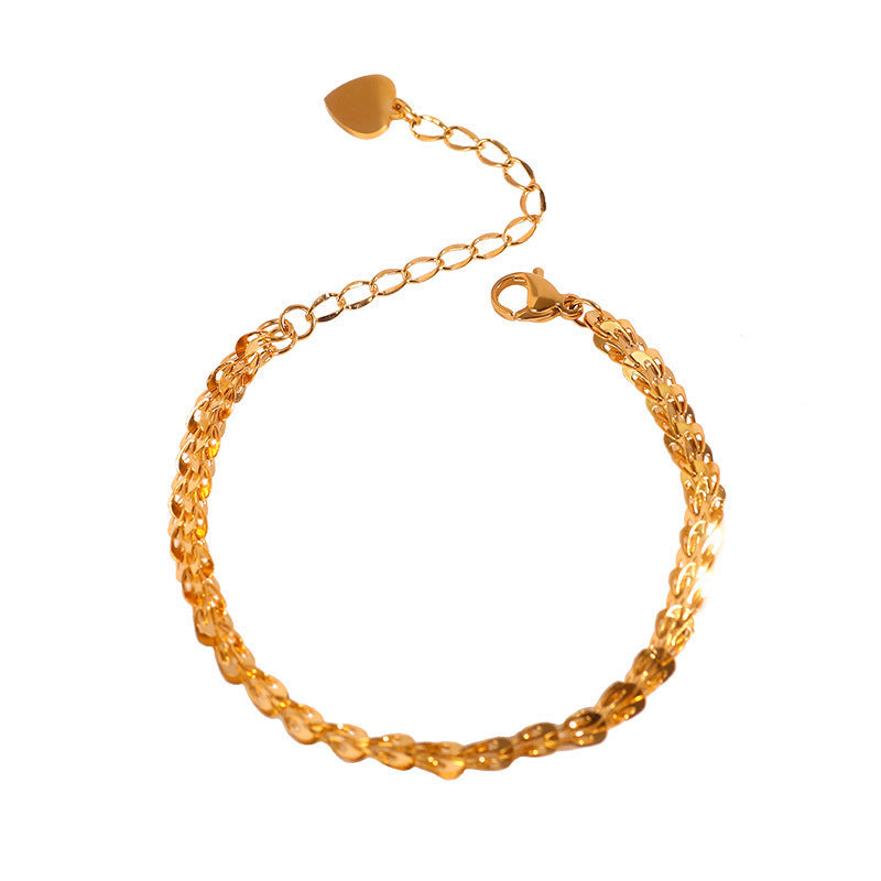 Bracelet à chaîne entrelacée pour femme