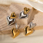 Boucles d'oreilles pendantes en forme de cœur pour femme