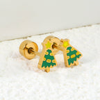 Boucles d'oreilles pour femme motif sapin de Noël festif