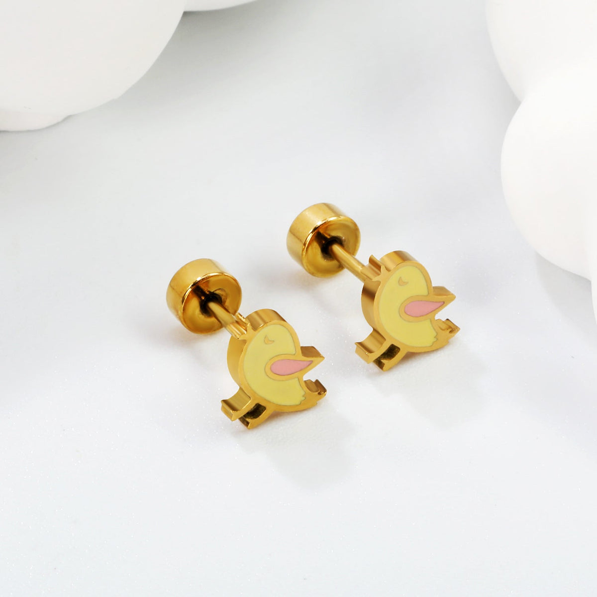 Boucles d'oreilles puces pour femme motif oiseau en acier inoxydable