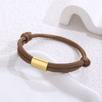 Bracelet tressé pour femme avec fermoir doré