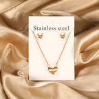 Parure de bijoux pour femme avec pendentif coloré
