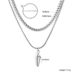 Collier multicouche pour femme avec pendentif moderne